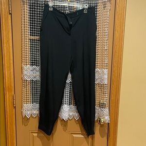 Diane Von Furstenberg Black Straight-Leg Tailored Pants
